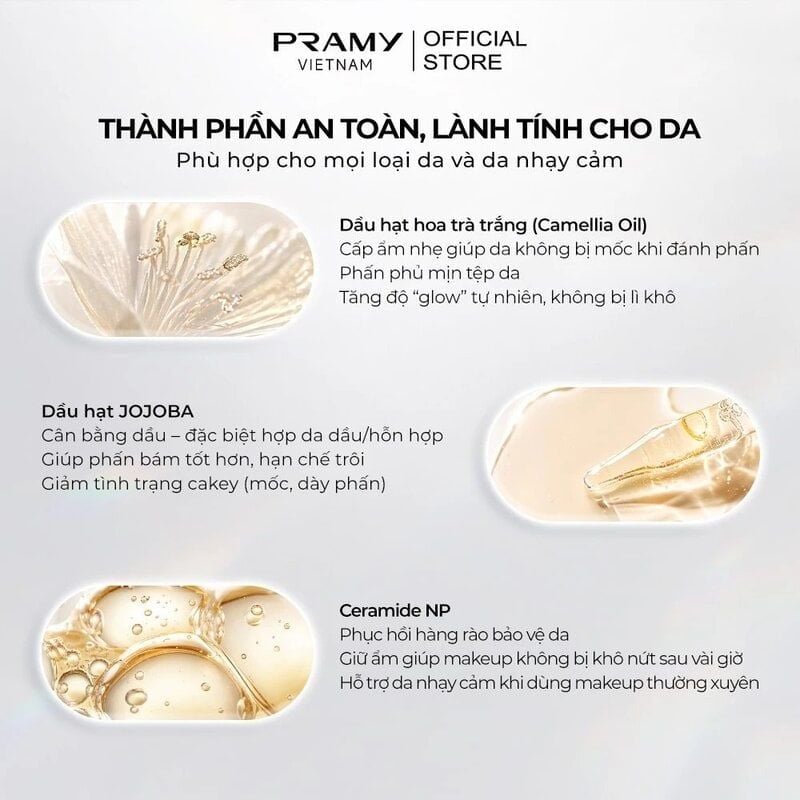 Phấn Phủ Pramy Chống Nắng Kiềm Dầu Flawless Uv Pressed Powder SPF50+ PA++++ 7g