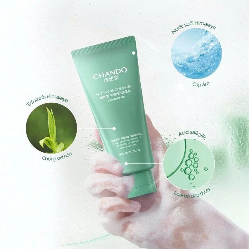 Sữa Rửa Mặt Chando Himalaya Làm Sạch Sâu, Tẩy Trang, Ngừa Mụn Cleanser 150g