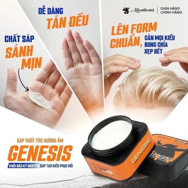 Sáp Vuốt Tóc Hướng Ẩm Menitems Genesis Profesional Nourishing Hair Wax 50g