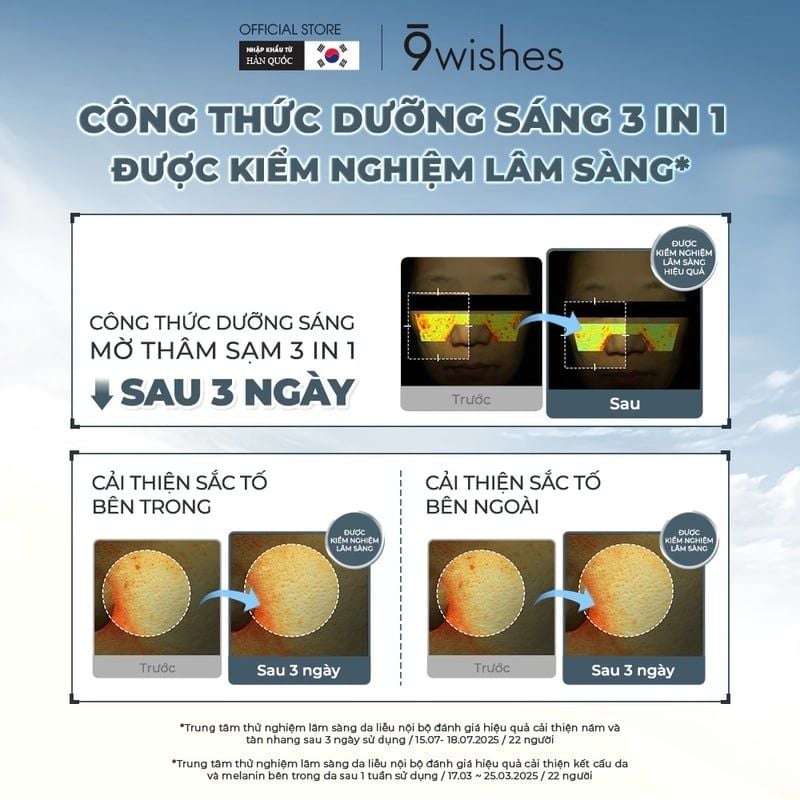 Serum 9 Wishes Tinh Chất Hỗ Trợ Dưỡng Sáng, Mờ Thâm 9 Wishes Glutathione Blanc Ampule