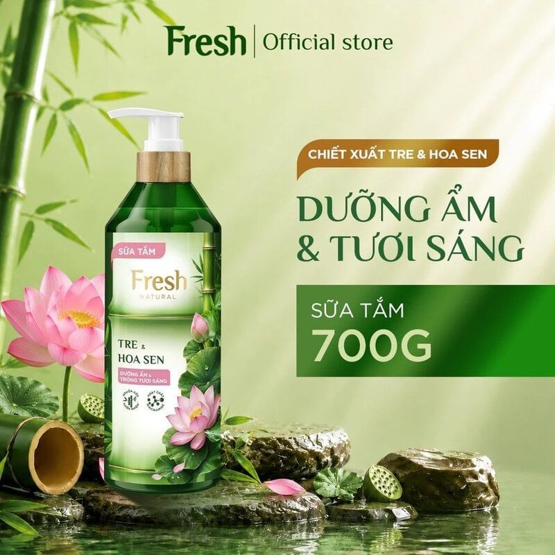 Sữa Tắm Fresh Natural Chiết Xuất Tre Hỗ Trợ Làm Sạch, Duy Trì Độ Đàn Hồi Và Giúp Da Mềm Mịn 700g