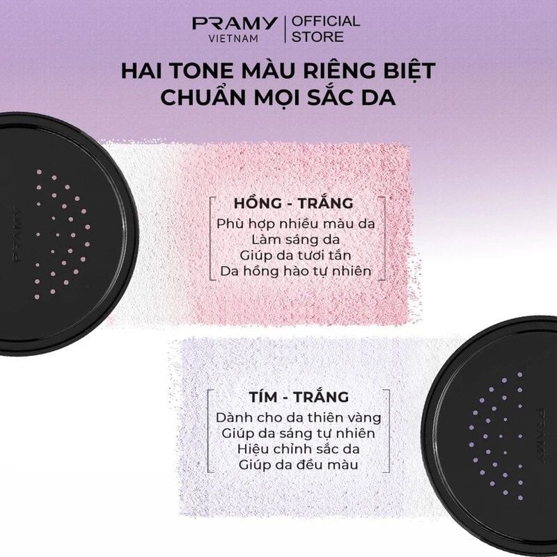 Phấn Phủ Pramy Dạng Bột Hiệu Chỉnh Sắc Da, Mỏng Nhẹ XL Dual-Color Loose Powder 28g