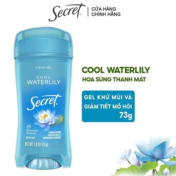  Gel Khử Mùi Và Giảm Tiết Mồ Hôi Dành Cho Nữ Secret Clear Gel Antiperspirant Deodorant #Cool Waterlily 73g 