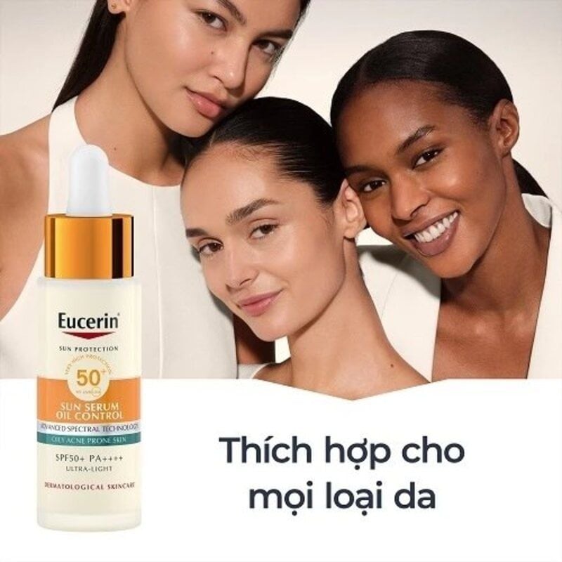 Serum Chống Nắng Eucerin Kiểm Soát Dầu Sun Serum Oil Control SPF50+ PA++++ 30ml