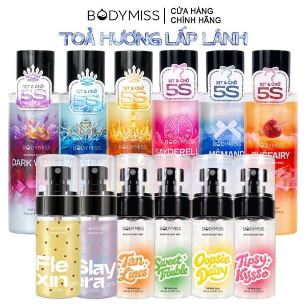  Xịt Thơm Toàn Thân Bodymiss Hương Nước Hoa Có Nhũ, Kim Tuyến Shimmer Body Mist 