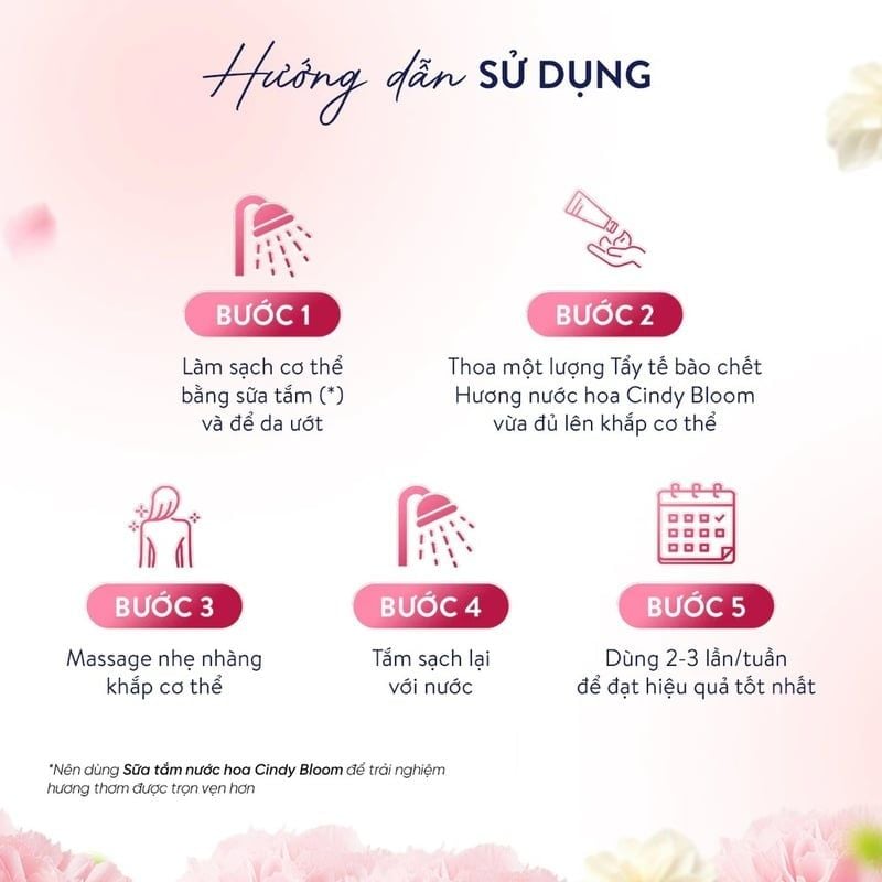 Tẩy Tế Bào Chết Cindy Bloom Hỗ Trợ Dưỡng Sáng Da Hương Nước Hoa 220g