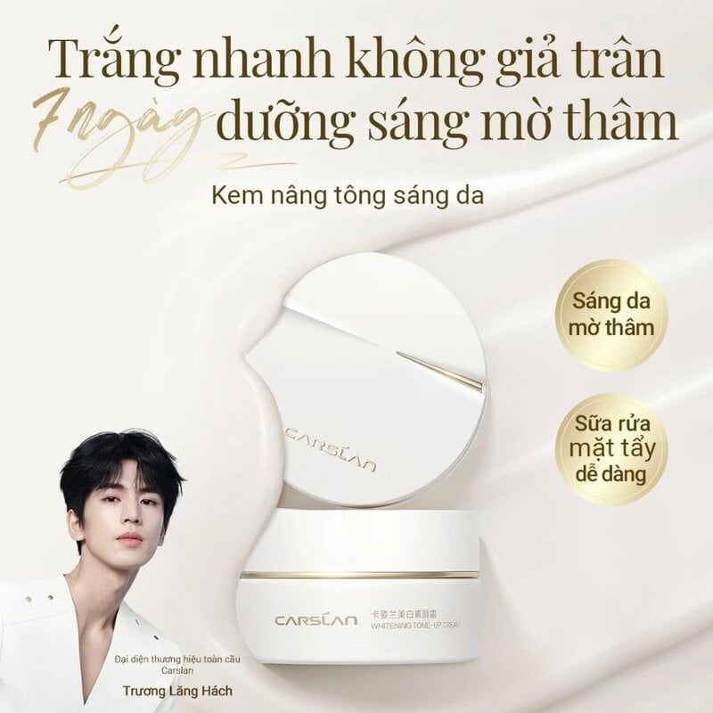 Kem Nâng Tông Carslan Hỗ Trợ Dưỡng Sáng Da Whitening Tone-Up Cream 50g