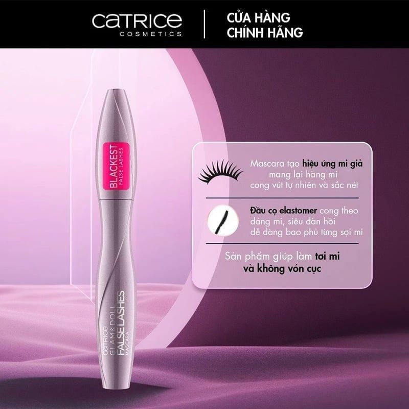 Mascara Catrice Giúp Làm Dày Mi, Không Thấm Nước Glam&Doll False Lashes Mascara 10ml