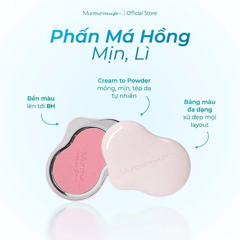 Phấn Má Hồng Murmurmuse Đám Mây Mịn Lì Light Powder Cream Blush 5g