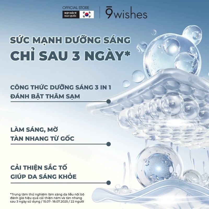 Serum 9 Wishes Tinh Chất Hỗ Trợ Dưỡng Sáng, Mờ Thâm 9 Wishes Glutathione Blanc Ampule
