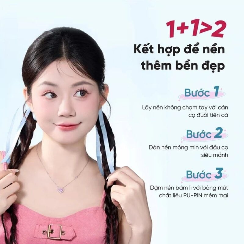 Bộ Cọ Tán Nền & Bông Mút Amortals Tiên Cá Đầu Vát, Che Phủ Tự Nhiên Fish Tail Slim Arc Foundation Brush