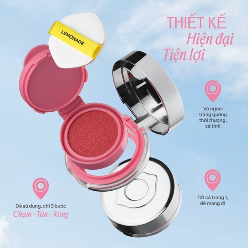 Má Hồng Lemonade Dạng Cushion, Căng Bóng Mirror Mirror Blush Cushion 8g