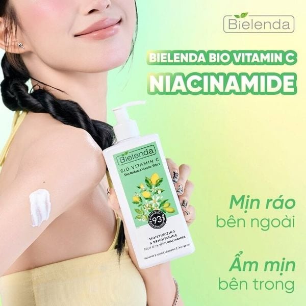  Sữa Dưỡng Thể Bielenda Hỗ Trợ Dưỡng Sáng Da Bio Vitamin C Moisturizing & Brightening Body Milk With Niacinamide 400ml 
