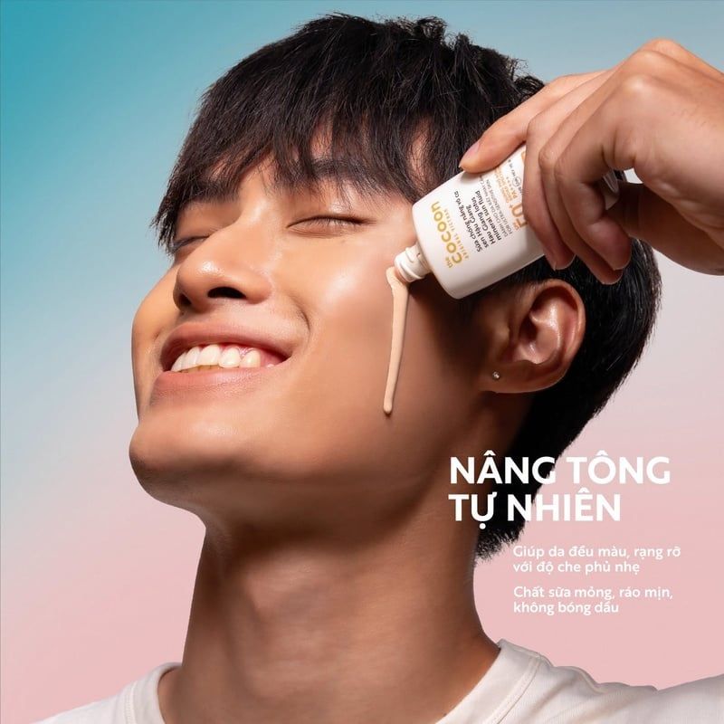 Sữa Chống Nắng Cocoon Vô Cơ Sen Hậu Giang Hau Giang Lotus Mineral Sun Fluid SPF 50+ PA++++