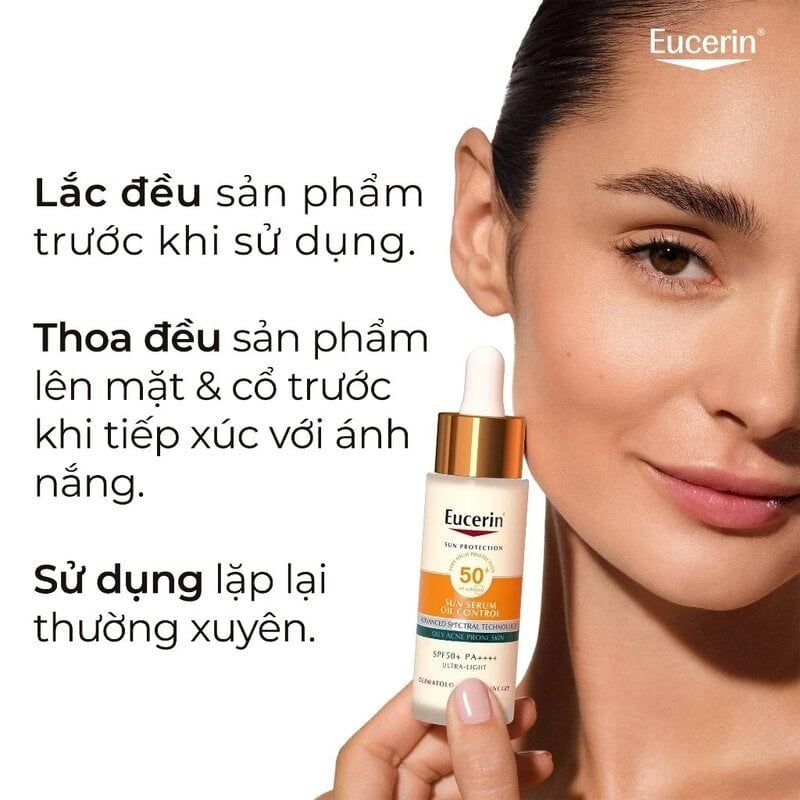 Serum Chống Nắng Eucerin Kiểm Soát Dầu Sun Serum Oil Control SPF50+ PA++++ 30ml