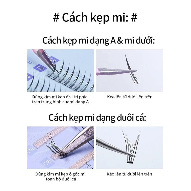 Nhíp Gắp Mi Mlen Diary Chuyên Dụng Chống Dính Purple Non-stick Tweezers