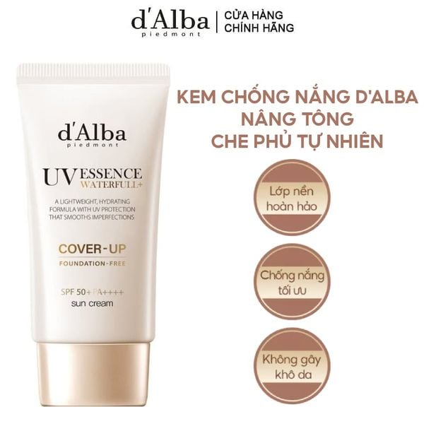  Kem Chống Nắng d'Alba Nâng Tông, Che Phủ Tự Nhiên Waterfull Tone-Up Sun Cream (Cover Beige) 50ml 