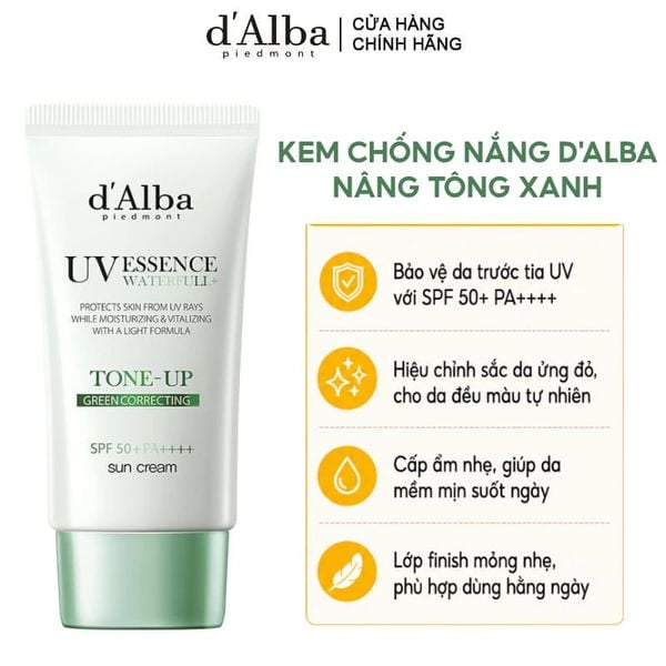  Kem Chống Nắng D'Alba Nâng Tông, Cân Bằng Sắc Đỏ Clean Tea Tree Liposome Tone-Up Sun Cream _Green SPF50+ PA++++ 50ml 