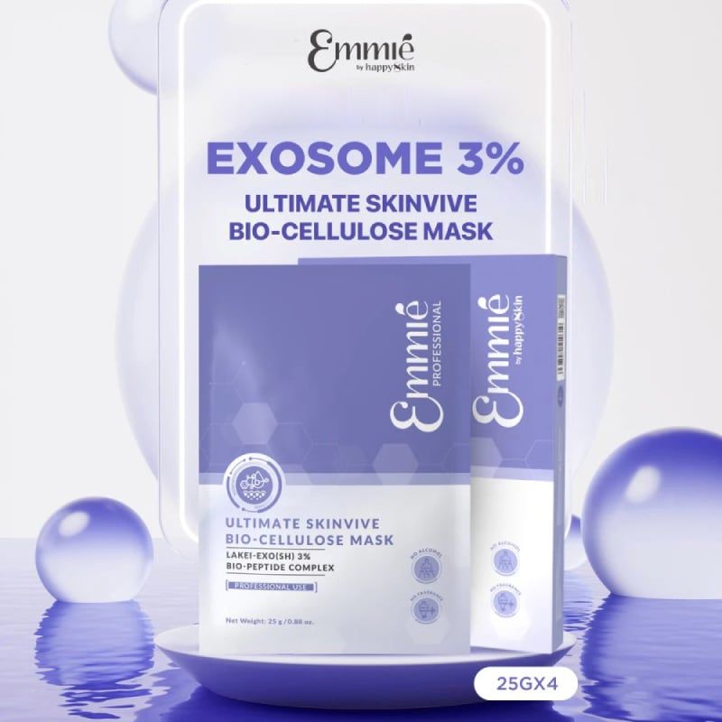 Mặt Nạ Phôi Dừa Emmié by Happyskin Hỗ Trợ Phục Hồi, Dưỡng Mịn Da Ultimate Skinvive Biocellulose Mask (hộp 4 miếng x 25g)