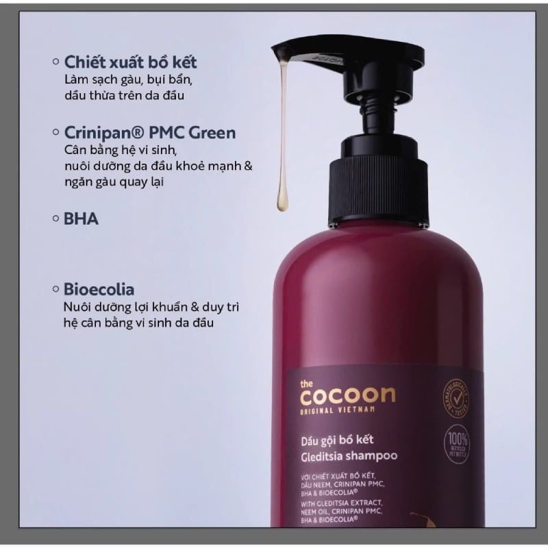 Dầu Gội Bồ Kết Cocoon Gleditsia Shampoo