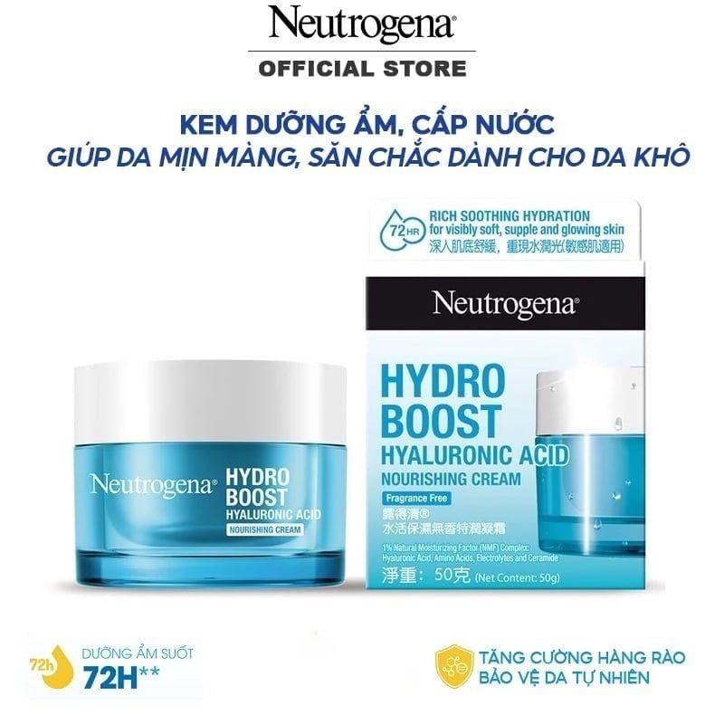 Kem Dưỡng Ẩm Neutrogena Cấp Nước Giúp Da Mịn Màng Dành Cho Da Khô Hydro Boost Nourishing Gel Cream 50g