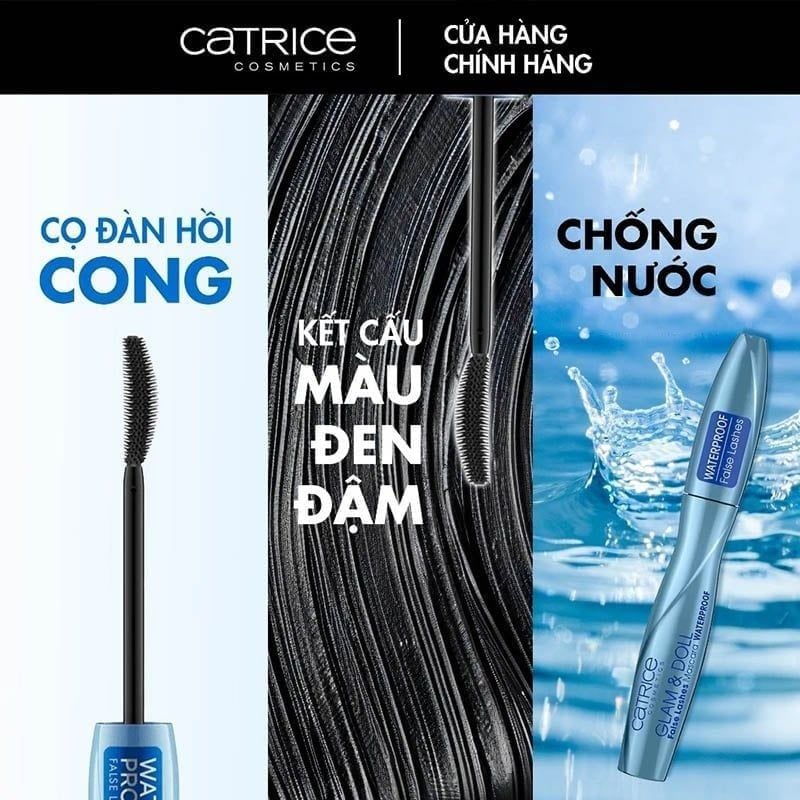 Mascara Catrice Giúp Làm Dày Mi, Không Thấm Nước Glam&Doll False Lashes Mascara 10ml