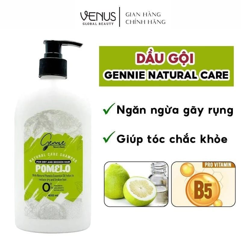Dầu Xả Gennie Tinh Dầu Bưởi Giữ Tóc Bóng Mượt, Ngăn Ngừa Gãy Rụng Natural Care Conditioner Pomelo For Dry And Broken Hair 400ml