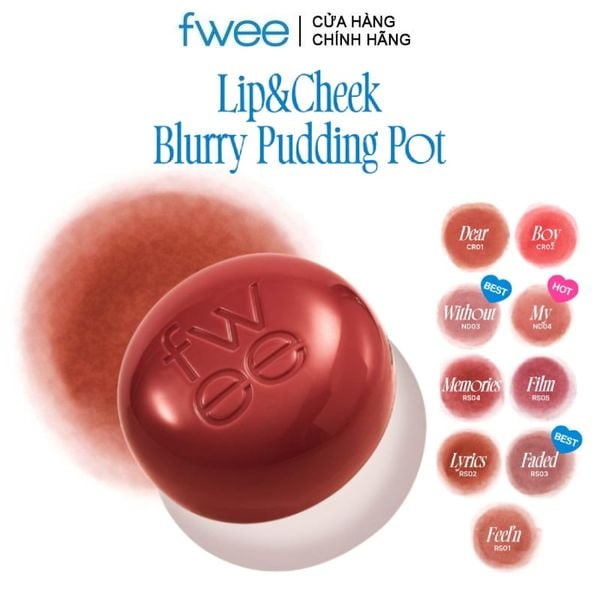  Son Bùn Kiêm Má Hồng Fwee Lip & Cheek Blurry Pudding Pot 5g 