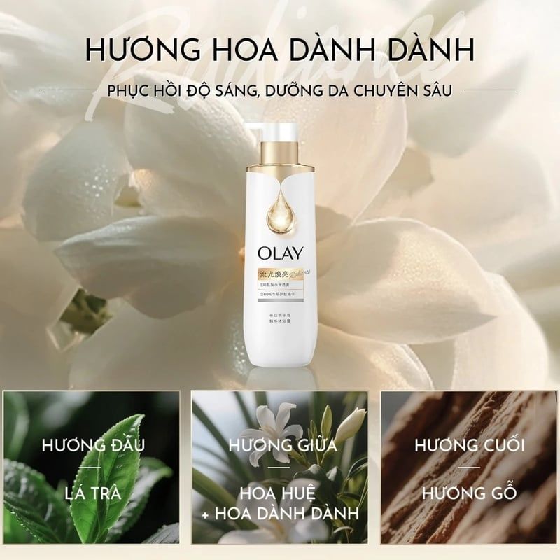 Sữa Tắm Olay Dưỡng Sáng Da Hương Hoa Dành Dành Radiance Body Wash 500g