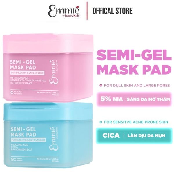  Toner Pad Emmié By Happyskin Dưỡng Ẩm, Làm Dịu Da, Hỗ Trợ Làm Sáng Da Semi-Gel Mask Pad 