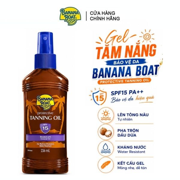  Gel Tắm Nắng Bảo Vệ Da Banana Boat Protective Tanning Oil SPF15 PA++ 236ml 