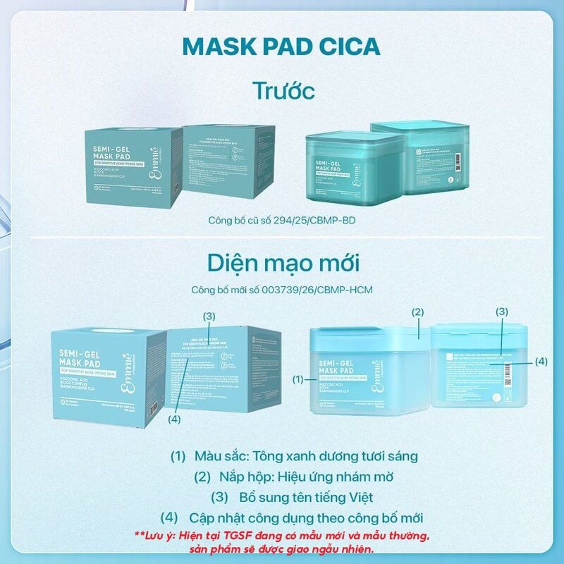 Toner Pad Emmié By Happyskin Dưỡng Ẩm, Làm Dịu Da, Hỗ Trợ Làm Sáng Da Semi-Gel Mask Pad