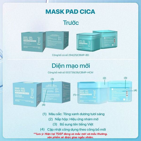  Toner Pad Emmié By Happyskin Dưỡng Ẩm, Làm Dịu Da, Hỗ Trợ Làm Sáng Da Semi-Gel Mask Pad 