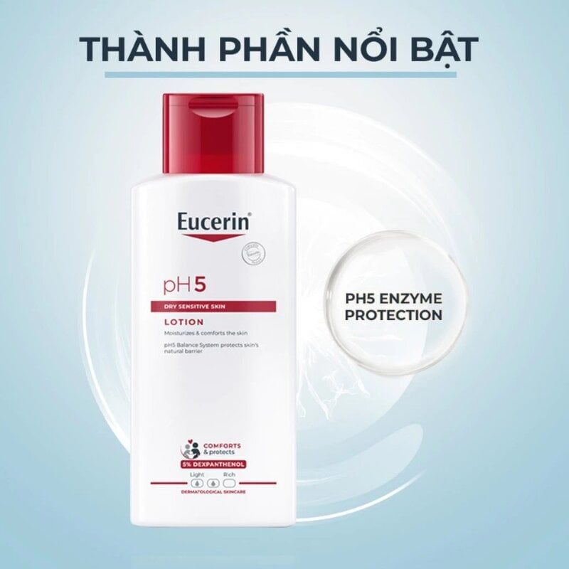 Sữa Dưỡng Thể Cho Da Khô Nhạy Cảm Eucerin pH5 Dry Sensitive Skin Lotion 250ml