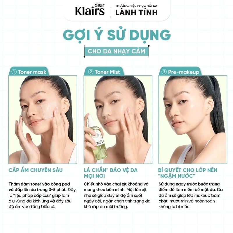 Nước Hoa Hồng Dear Klairs Làm Dịu, Hỗ Trợ Phục Hồi Da Supple Preparation Cica Toner 180ml
