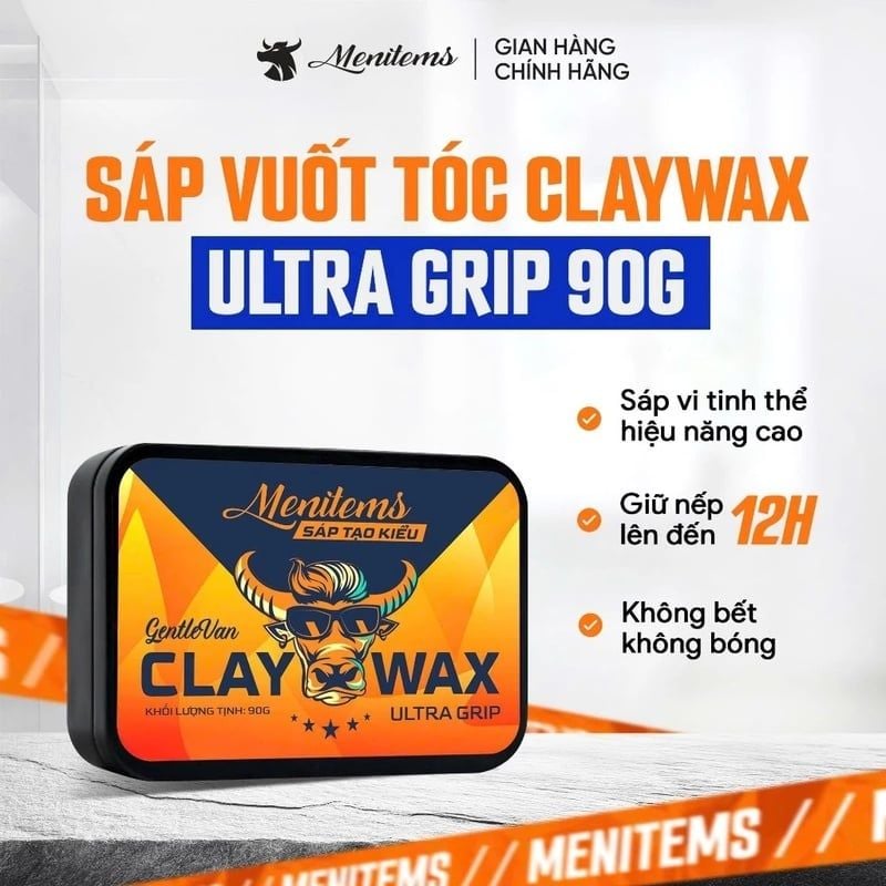 Sáp Tạo Kiểu Tóc Menitems Vi Tinh Thể, Giữ Nếp Tóc Clay Wax Ultra Grip 45g