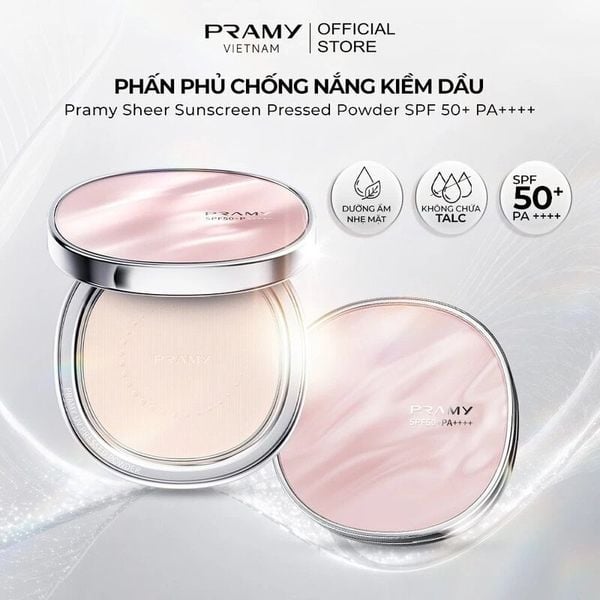  Phấn Phủ Pramy Chống Nắng Kiềm Dầu Mỏng Mịn Sheer Uv Pressed Powder SPF50+ PA++++ 7g 
