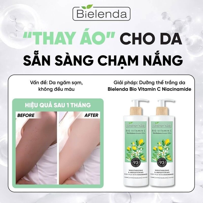 Sữa Dưỡng Thể Bielenda Hỗ Trợ Dưỡng Sáng Da Bio Vitamin C Moisturizing & Brightening Body Milk With Niacinamide 400ml