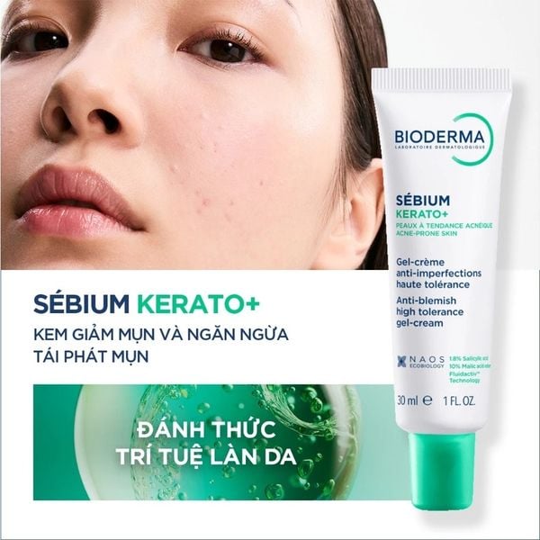  Kem Dưỡng Hỗ Trợ Cải Thiện Mụn & Mờ Thâm Bioderma Sebium Kerato+ 30ml 