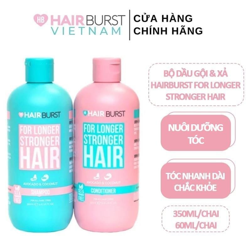 Bộ Dầu Gội Xả Giúp Tóc Mọc Dài & Khỏe Hairburst For Longer Stronger Hair 350ml