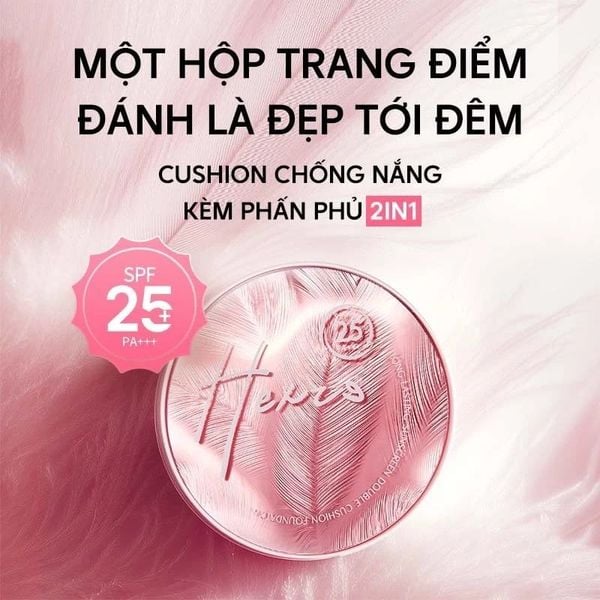  Phấn Nước Hexze Hỗ Trợ Chống Nắng Kèm Phấn Phủ 2in1 Long Lasting Sunscreen Double Cushion Foundation Natural SPF25 Pa+++ 13g + 6.5g 