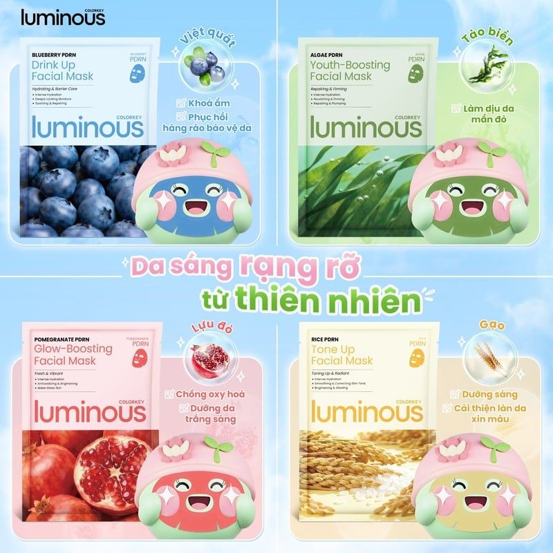 Mặt Nạ Dưỡng Da PDRN Hỗ Trợ Dưỡng Ẩm, Căng Bóng Da Colorkey Luminous Facial Mask 25ml
