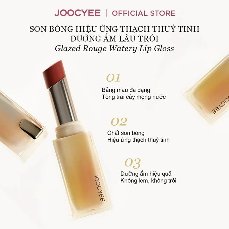 Son Bóng Joocyee Dạng Thỏi Dưỡng Ẩm Lâu Trôi Glazed Rouge 3.5g