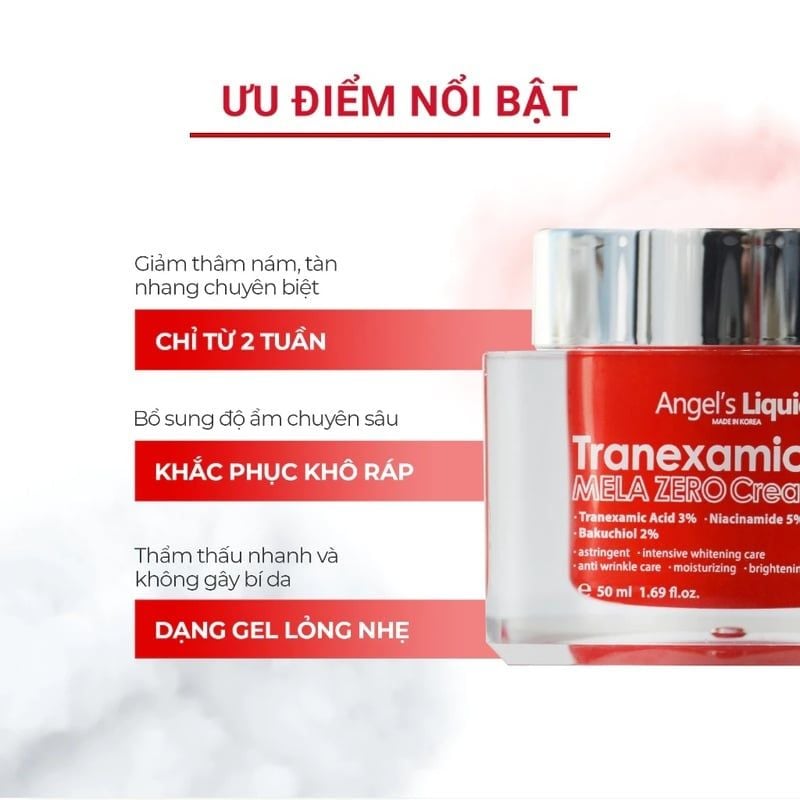 Kem Dưỡng Angel's Liquid Cải Thiện Thâm Nám Tranexamic Mela Zero Cream 50ml (Red Version)