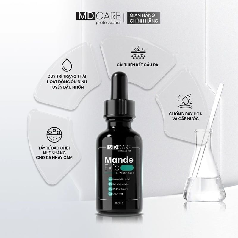 Tẩy Tế Bào Chết Căng Bóng, Cấp Ẩm Và Làm Sáng Da MD CARE Professional Mande Exfo-For All Skin Types