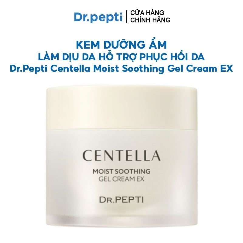 Kem Dưỡng Ẩm Dr.Pepti Hỗ Trợ Phục Hồi Da Centella Moist Soothing Gel Cream EX 70ml