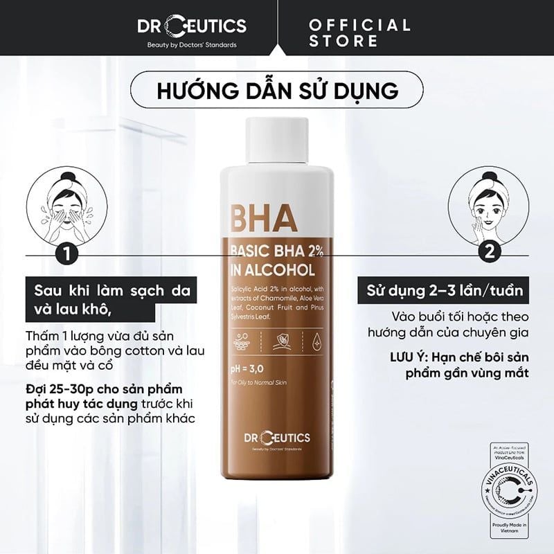 Dung Dịch Tẩy Tế Bào Chết Da DrCeutics Nền Cồn Basic BHA 2% In Alcohol
