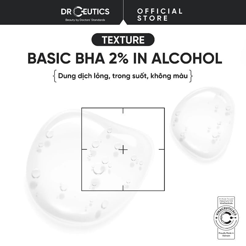 Dung Dịch Tẩy Tế Bào Chết Da DrCeutics Nền Cồn Basic BHA 2% In Alcohol