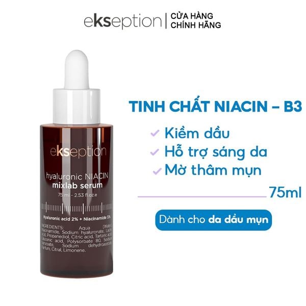  Serum Ekseption Tinh Chất Dưỡng Kiềm Dầu, Hỗ Trợ Sáng Da, Giảm Mụn Hyaluronic Niacin Mixlab Serum 75ml 