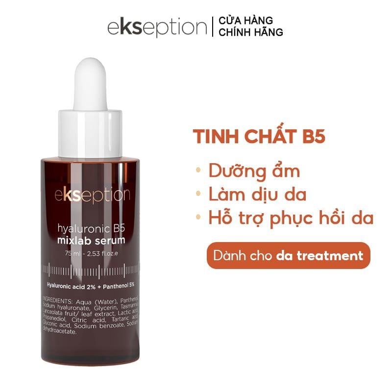 Serum Ekseption Tinh Chất Dưỡng Ẩm, Hỗ Trợ Phục Hồi Da Hyaluronic B5 Mixlab Serum 75ml